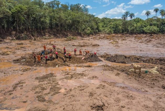 Imagem 4 do desastre de Brumadinho: Detalhe dos rejeitos de minério.